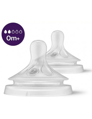 Set 2 tetine natural pentru nou nascut, 0...