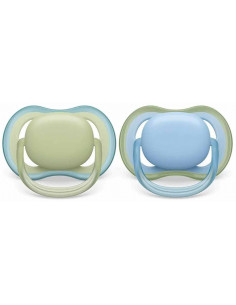 Set 2 suzete ultra air verde/albastru, 0-6 luni, Philips...