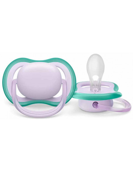 Set 2 suzete ultra air mov/verde, 0-6 luni, Philips Avent