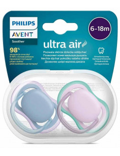 Set 2 suzete ultra air albastru/mov, 6-18 luni, Philips... 2