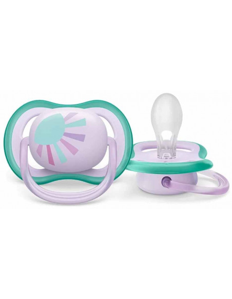 Set 2 suzete ultra air verde/roz, 0-6 luni, Philips Avent