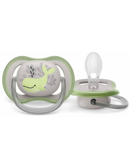 Set 2 suzete ultra air verde/gri, 6-18 luni, Philips Avent