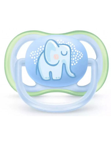 Set 2 suzete ultra air albastru/galben, 0-6...