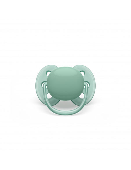 Set 2 suzete ultra soft verde/portocaliu, 0-6 luni, Philips Avent