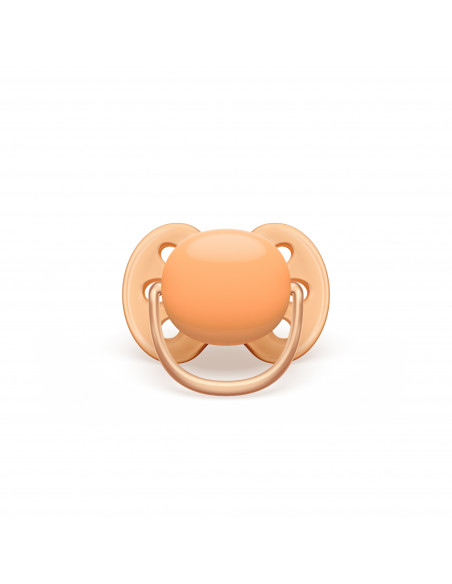 Set 2 suzete ultra soft verde/portocaliu, 0-6 luni, Philips Avent