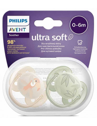 Set 2 suzete ultra soft tropical, 0-6 luni,...