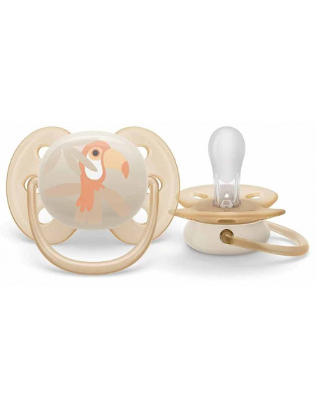 Set 2 suzete ultra soft tropical, 0-6 luni, Philips Avent