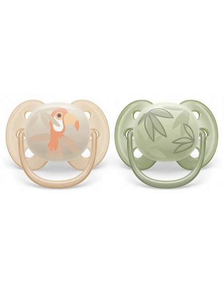 Set 2 suzete ultra soft tropical, 0-6 luni, Philips Avent