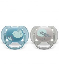 Set 2 suzete ultra soft bird, 6-18 luni, Philips Avent