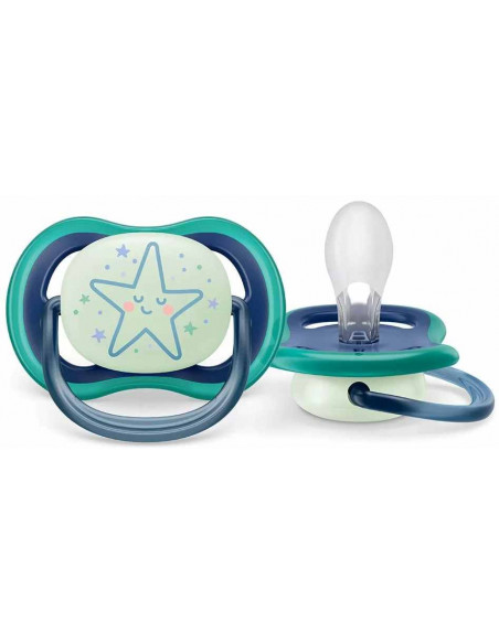 Set 2 suzete ultra air verde/albastru, 6-18 luni, Philips Avent