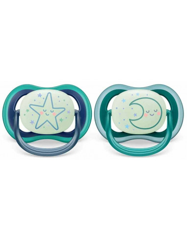 Set 2 suzete ultra air verde/albastru, 6-18 luni, Philips Avent