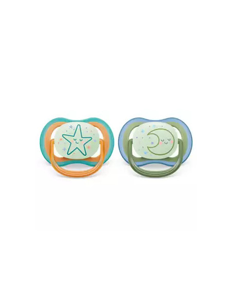 Set 2 suzete ultra air fosforescent, 18 luni+, Philips Avent