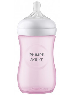 Biberon natural roz, 1 luna+, 260ml, Philips Avent 2