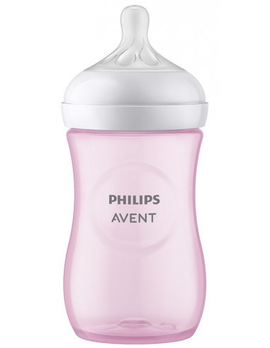 Biberon natural roz, 1 luna+, 260ml, Philips Avent