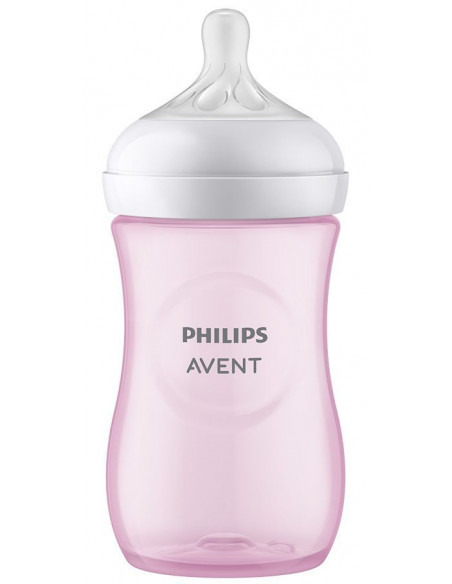 Biberon natural roz, 1 luna+, 260ml, Philips Avent