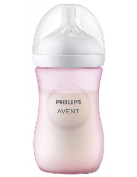 Biberon natural roz, 1 luna+, 260ml, Philips Avent