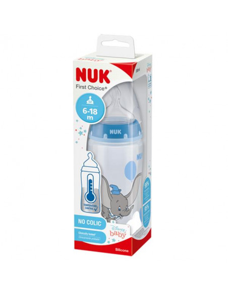 Biberon FC+ Disney Dumbo cu tetina de silicon, 6-18luni, 300ml, NUK BABY PRODUCT GmbH