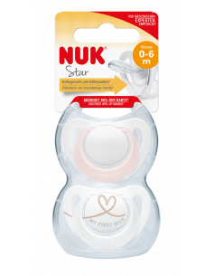 Suzeta star roz, 1luna+, 2 bucati, NUK BABY PRODUCT GmbH