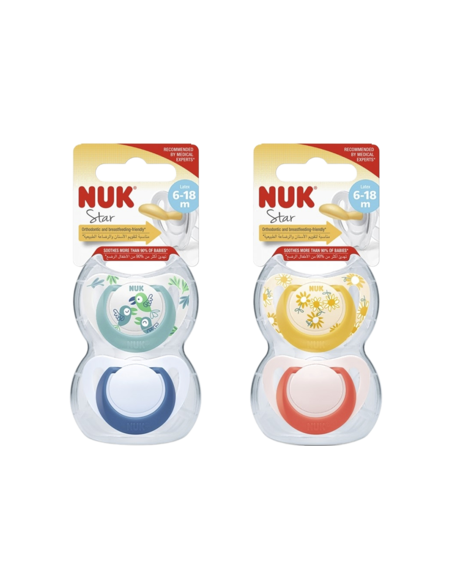 Suzeta Star, 6-18 luni, 2 bucati, NUK BABY PRODUCT GmbH