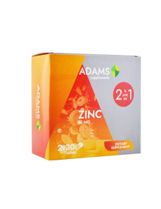 Pachet 1+1 Zinc 15mg, 2x30 tablete, Adams