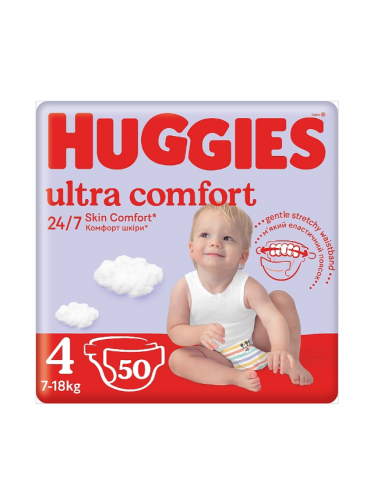 Huggies scutece ultra comfort nr. 4, 50 bucati, KIMBERLY CLARK SUA