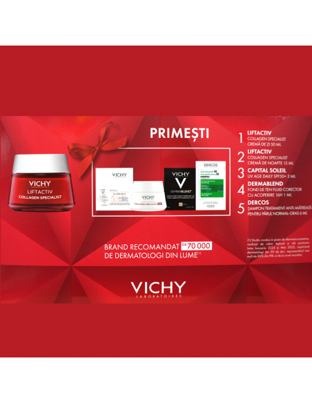 Vichy pachet liftactiv specialist crema de zi collagen, 50 ml, LA ROCHE-POSAY LABORAT FRANCE