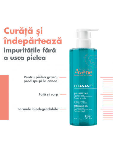 Gel de curatare Avene Cleanance, 400 ml, LAB....