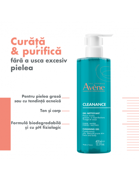 Gel de curatare Avene Cleanance, 400 ml, LAB. PIERRE FABRE FRANTA