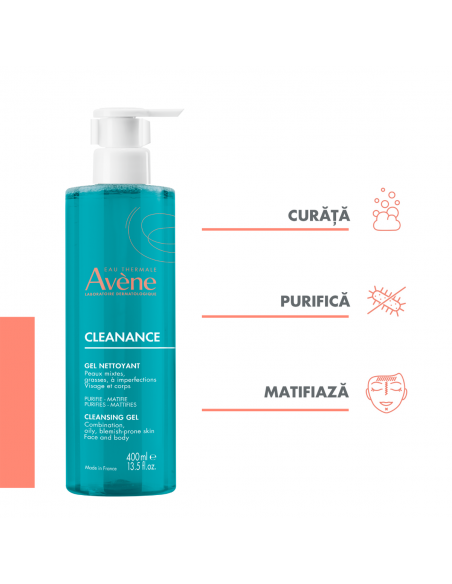 Gel de curatare Avene Cleanance, 400 ml, LAB. PIERRE FABRE FRANTA