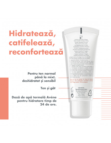 Avene Emulsie hidratanta pentru ten normal-mixt SPF 30 Hydrance Legere UV, 40 ml, LAB. PIERRE FABRE FRANTA