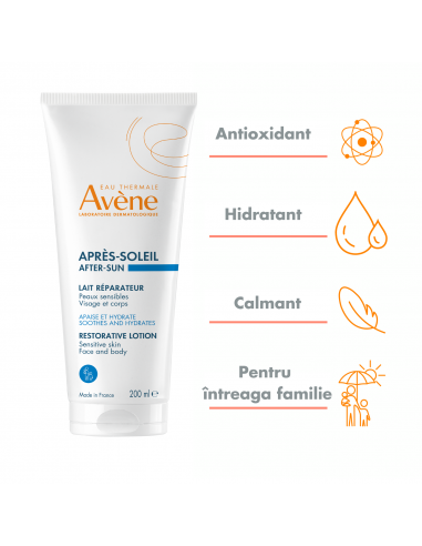 Avene gel crema reparator dupa plaja, 200 ml,...