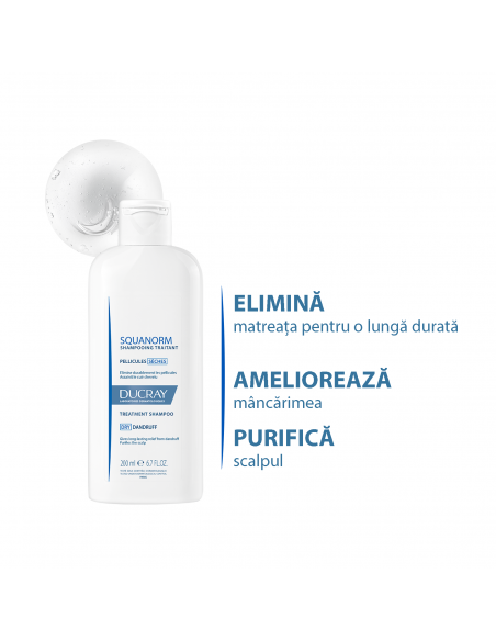 Ducray Squanorm sampon matreata uscata, 200 ml, LAB. PIERRE FABRE FRANTA
