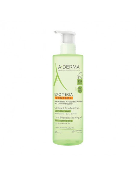 A-Derma Exomega control gel spumant 2 in 1, 500 ml, LAB. PIERRE FABRE FRANTA
