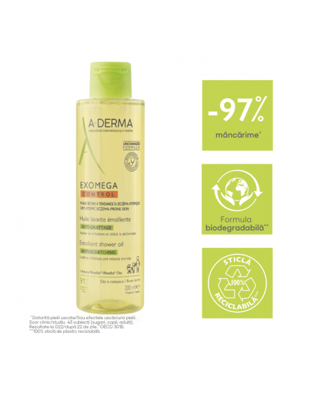 A-Derma Ulei de dus Exomega control, 200 ml, LAB. PIERRE FABRE FRANTA