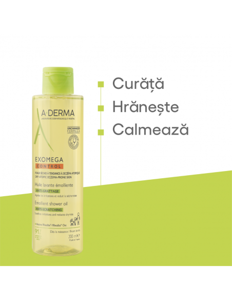 A-Derma Ulei de dus Exomega control, 200 ml, LAB. PIERRE FABRE FRANTA
