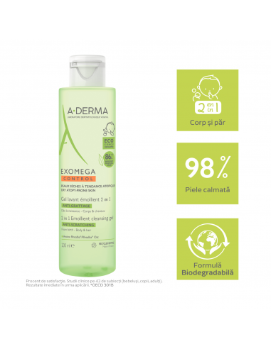 A-Derma Gel spumant 2in1 Exomag control, 200...