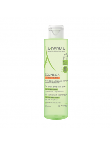 A-Derma Gel spumant 2in1 Exomag control, 200 ml, LAB. PIERRE FABRE FRANTA