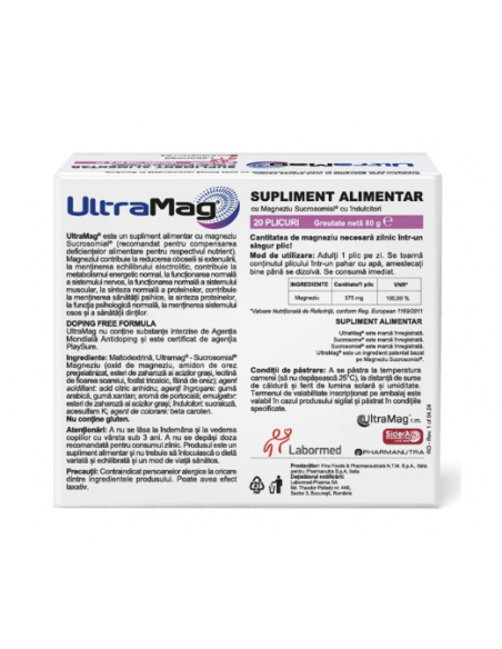 Ultramag 375mg-pulbere, 20 plicuri, LABORMED PHARMA S.A. - ROMANIA