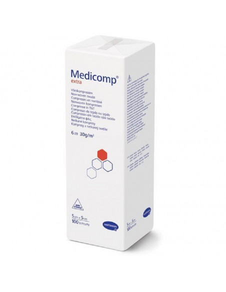Medicomp Extra comprese nesterile 5 × 5 cm, 100 bucăți