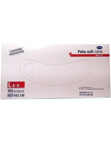 Peha-soft nitrile manusi albe nepudrate marime L, 100 bucati, PAUL HARTMANN AG