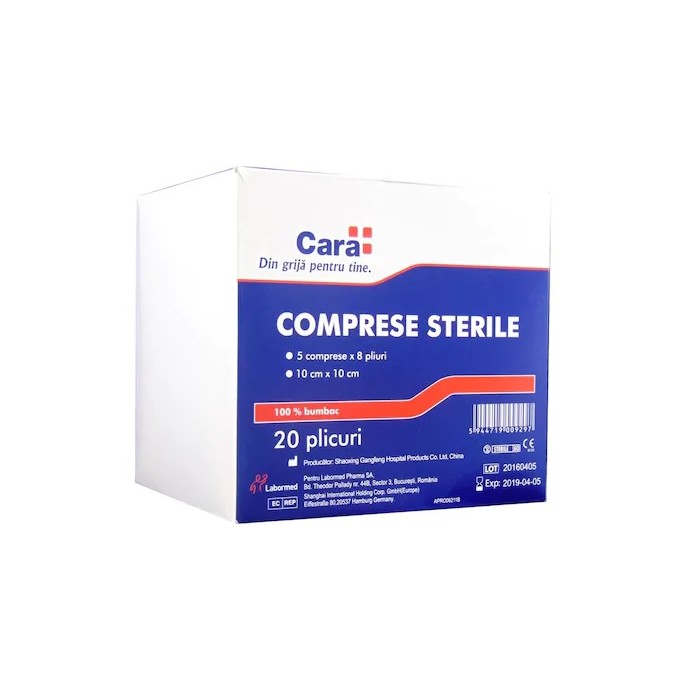 Comprese sterile CARA 10cmx10cm x20buc