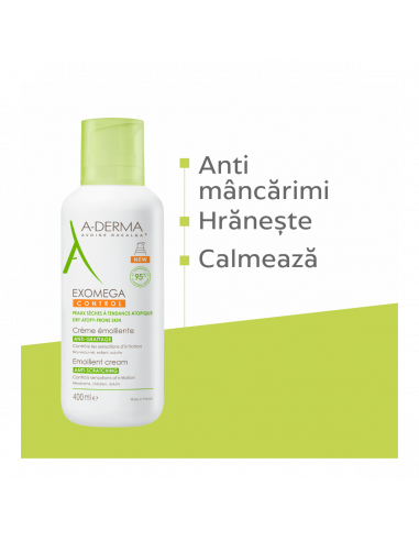 A-Derma Exomega Control crema emolienta, 400ml,...