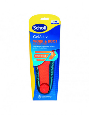 Scholl branturi gel activ work & boot - marimea L, 2 bucati