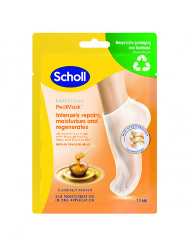 Scholl masca pentru picioare cu miere de manuka, uree si unt de shea, 2 bucati
