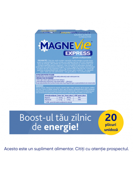 MagneVie Express, granule orodispersabile, 20 plicuri