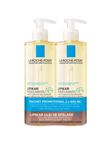 Roche-Posay lipikar ulei de spalare ap+x 400ml 1+1 -70% la al doilea produs, La Roche Posay