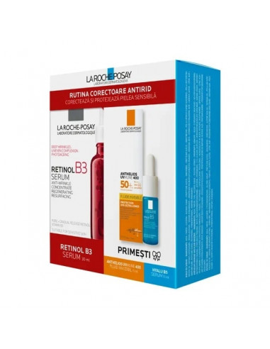 Roche posay pachet retinol b3 ser, 30ml + anthelios uvmune 400, 15ml + hyalu b5 ser, 10ml, La Roche Posay