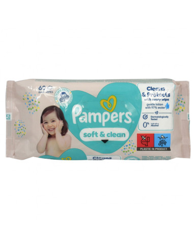 Pampers servetele umede soft&clean, 60 buc., Procter&Gamble