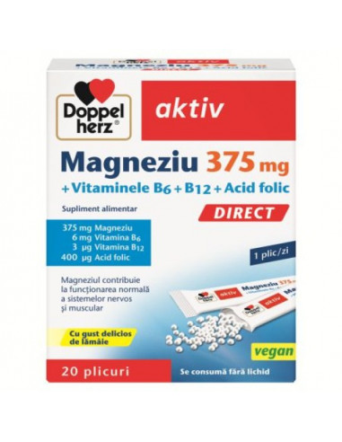 Aktiv magneziu 375mg direct gran.orosolubile, 20 pl, Queisser Pharma