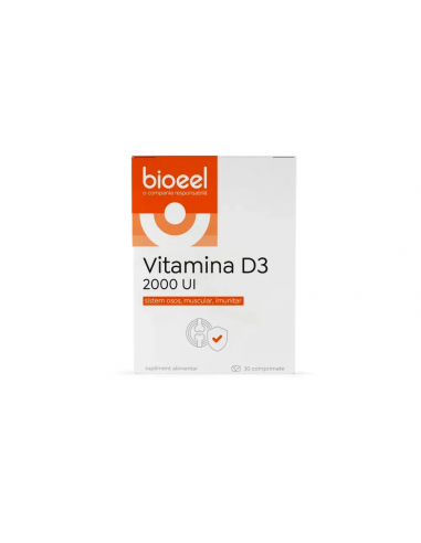 Vitamina d3 2000 ui, 30 comprimate, Bioeel SRL Romania